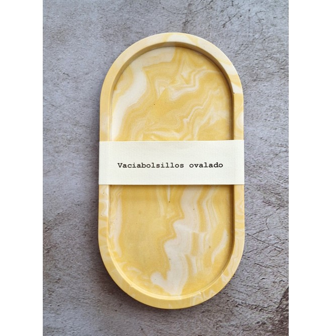 Bandeja Ovalada Marmolado yellow /white