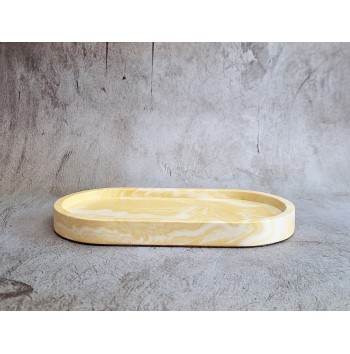 Bandeja Ovalada Marmolado yellow /white
