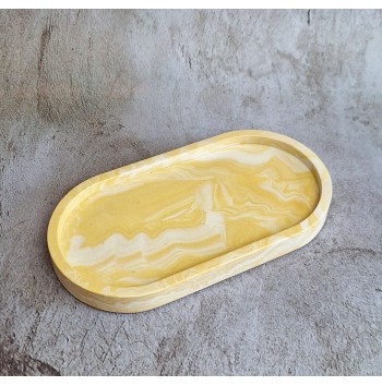 Bandeja Ovalada Marmolado yellow /white
