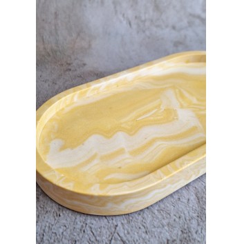 Bandeja Ovalada Marmolado yellow /white