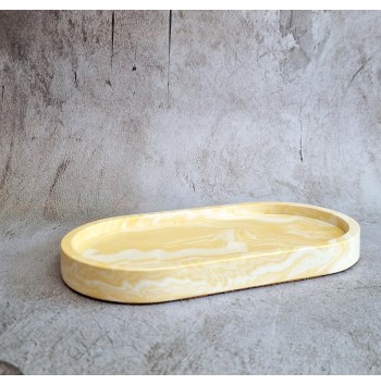 Bandeja Ovalada Marmolado yellow /white
