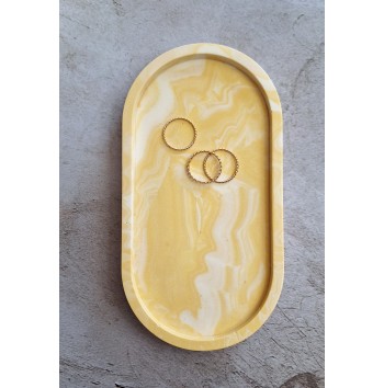 Bandeja Ovalada Marmolado yellow /white