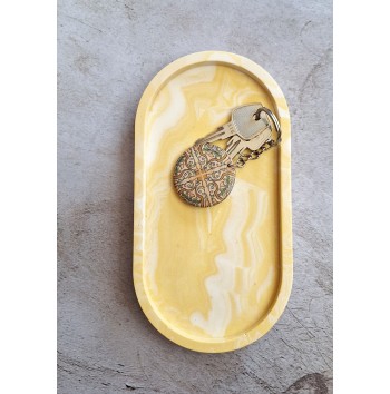 Bandeja Ovalada Marmolado yellow /white