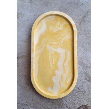 Bandeja Ovalada Marmolado yellow /white