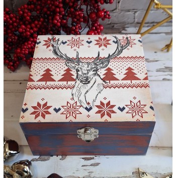 Caja Ciervo Punto de Cruz