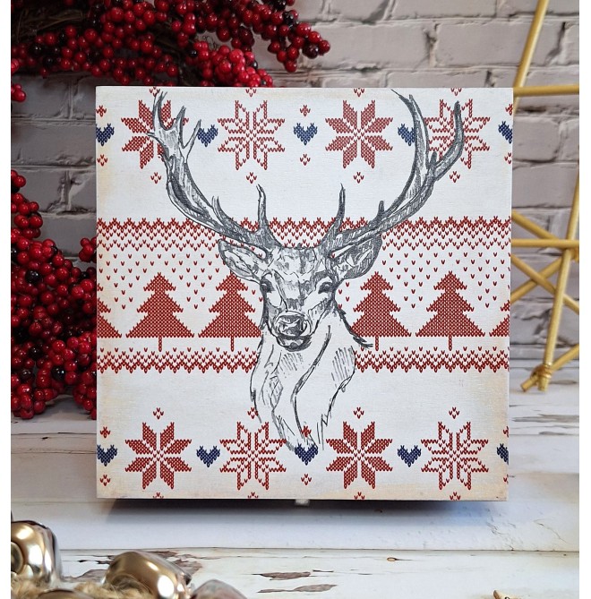 Caja Ciervo Punto de Cruz