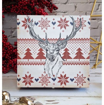 Caja Ciervo Punto de Cruz