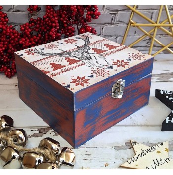 Caja Ciervo Punto de Cruz