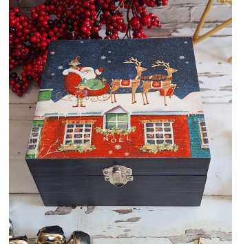 Caja Papa Noel en el tejado