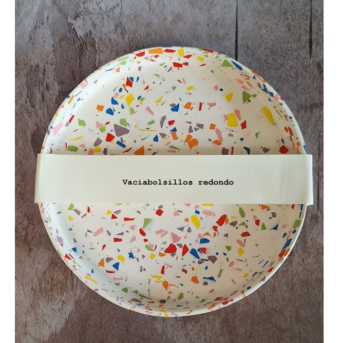 Bandeja redonda Terrazzo White