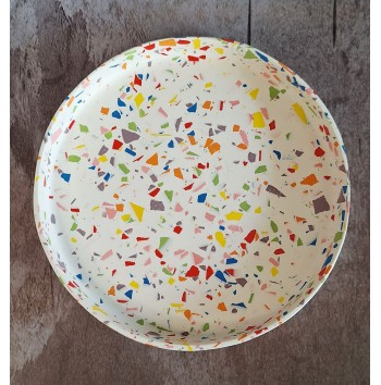 Bandeja redonda Terrazzo White