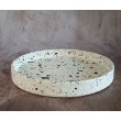 Bandeja redonda Terrazzo negro en blanco