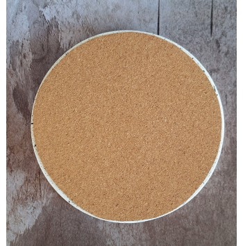 Bandeja redonda Terrazzo negro en blanco