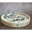 Bandeja Redonda Marmolado Blanco y Negro mod. III