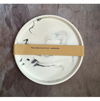 Bandeja Redonda Marmolado Blanco y Negro mod. IV