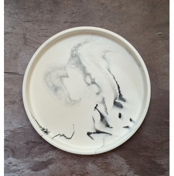 Bandeja Redonda Marmolado Blanco y Negro mod. IV