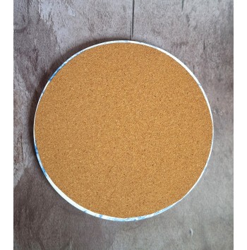 Bandeja Redonda Marmolado Blanco y Azul