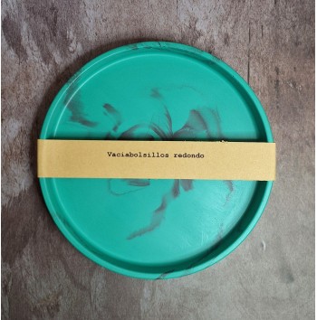 Bandeja Redonda Marmolado Mint y Negro