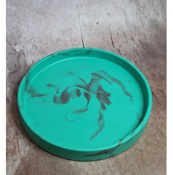 Bandeja Redonda Marmolado Mint y Negro