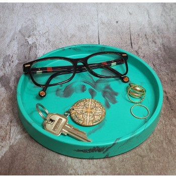 Bandeja Redonda Marmolado Mint y Negro