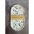 Bandeja Ovalada Terrazzo negro/ochre en blanco