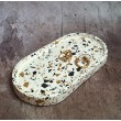 Bandeja Ovalada Terrazzo negro/ochre en blanco