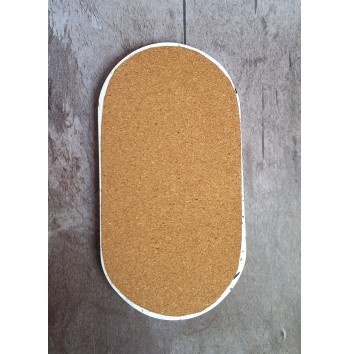 Bandeja Ovalada Terrazzo negro/ochre en blanco