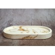 Bandeja Ovalada Marmolado Blanco y Ochre mod. I