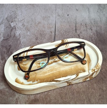 Bandeja Ovalada Marmolado Blanco y Ochre mod. II