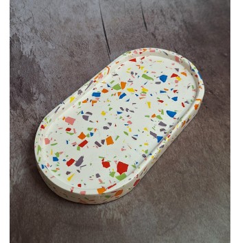 Bandeja Ovalada Terrazzo White