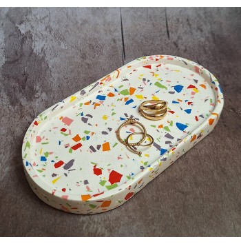 Bandeja Ovalada Terrazzo White