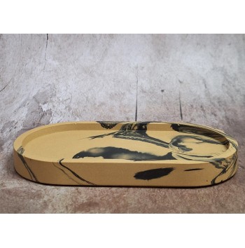 Bandeja Ovalada Marmolado Ochre y Negro