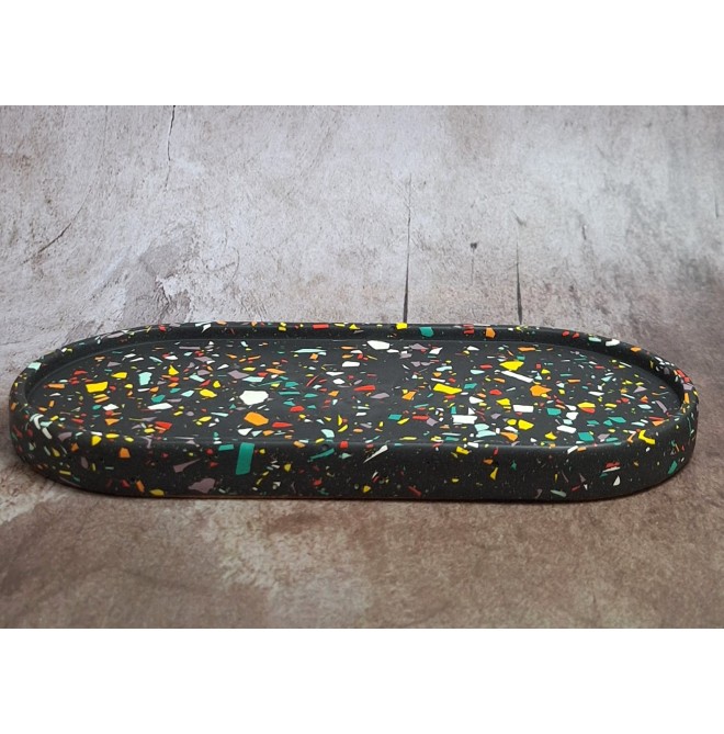 Bandeja Ovalada Grande Terrazzo Fireworks