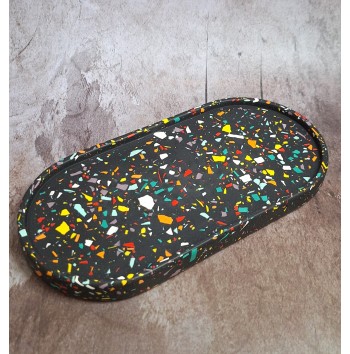 Bandeja Ovalada Grande Terrazzo Fireworks