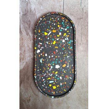 Bandeja Ovalada Grande Terrazzo Fireworks