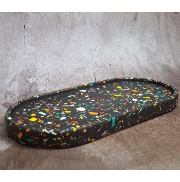 Bandeja Ovalada Grande Terrazzo Fireworks