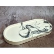 Bandeja Ovalada Grande Marmolado Blanco y Negro mod. I