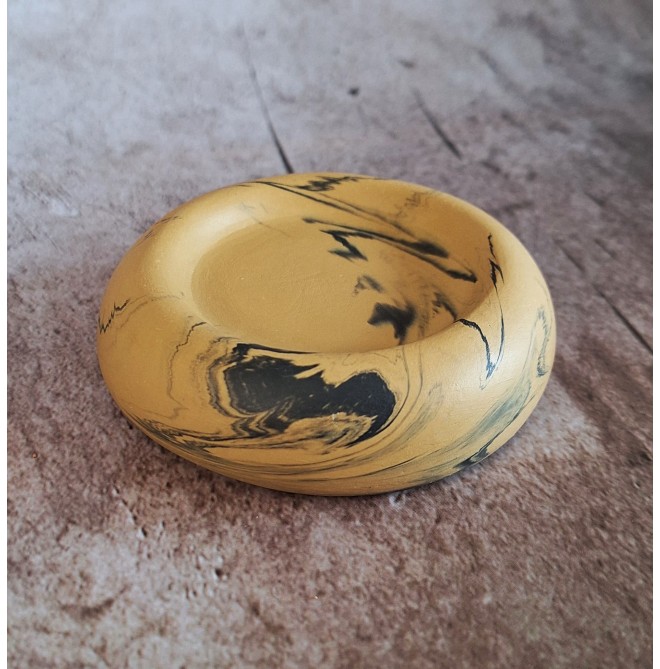 Bandeja Anillos Marmolado Ochre/Negro