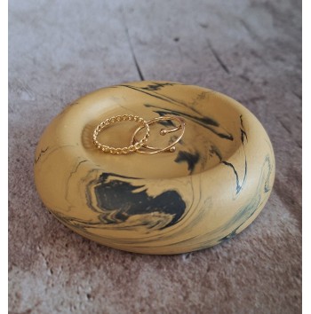 Bandeja Anillos Marmolado Ochre/Negro