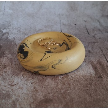 Bandeja Anillos Marmolado Ochre/Negro