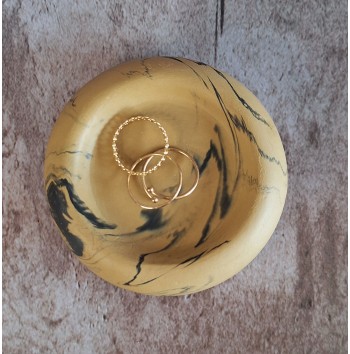 Bandeja Anillos Marmolado Ochre/Negro