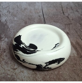 Bandeja Anillos Marmolado Blanco y Negro mod. II