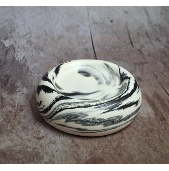 Bandeja Anillos Marmolado Blanco y Negro mod. III