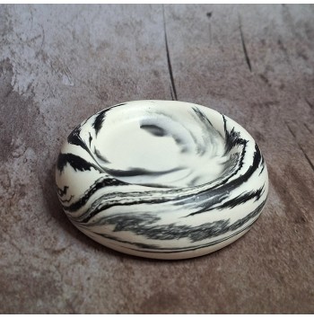 Bandeja Anillos Marmolado Blanco y Negro mod. III