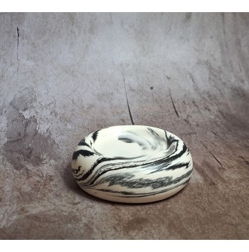 Bandeja Anillos Marmolado Blanco y Negro mod. III