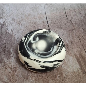 Bandeja Redonda Marmolado Blanco y Negro mod. V