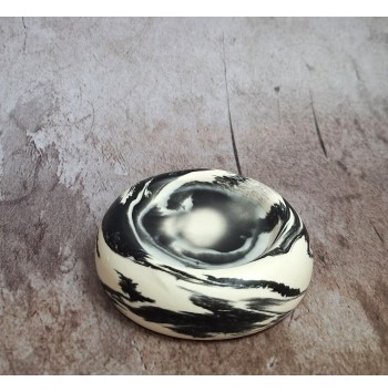 Bandeja Redonda Marmolado Blanco y Negro mod. V