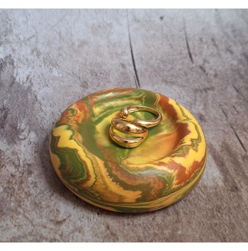 Bandeja Anillos Marmolado Red Yellow Green Oxide