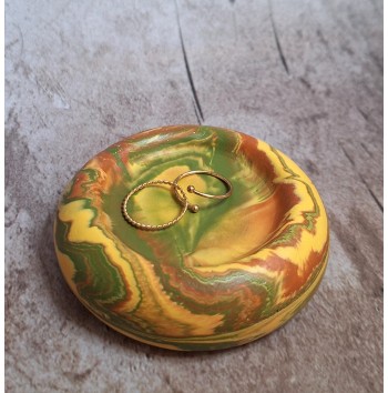Bandeja Anillos Marmolado Red Yellow Green Oxide